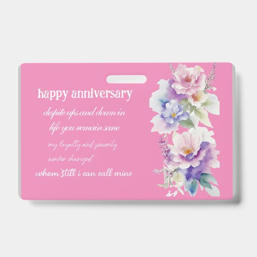 Geboortedag en jubileum bedankt badge (Voorzijde)