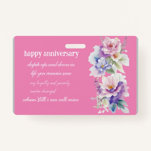 Geboortedag en jubileum bedankt badge (Voorkant)