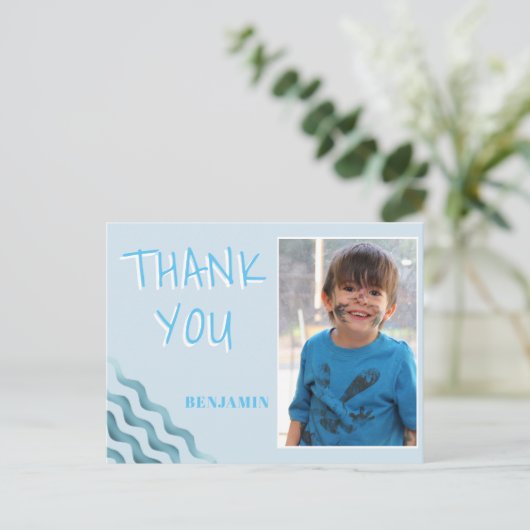 Geboortedag: Foto kaart voor jongens (Staand voorkant)