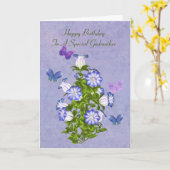 Geboortedag, Godmoeder, Butterflies en Bell Flower Kaart (Gele Bloem)