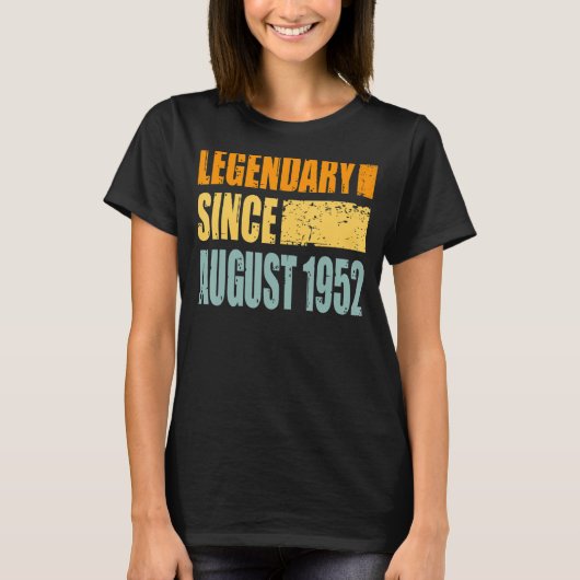 Geboortedag in augustus 1952 t-shirt (Voorkant)