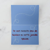 Geboortedag in Frans W/Basset, Beret, Eiffeltoren Kaart (Binnen)