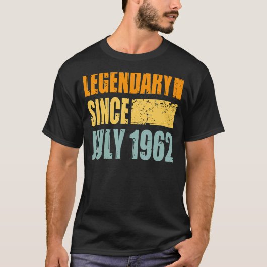 Geboortedag in juli 1962 t-shirt (Voorkant)
