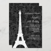 Geboortedag in Parijs (zwart) Kaart (Voorkant / Achterkant)