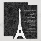 Geboortedag in Parijs (zwart) Kaart (Voorkant / Achterkant)