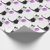 Geboortedag Kat met ballon en Confetti Cadeaupapier (Hoek)
