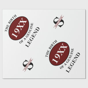 Geboortedag Legend Jaar Monogram Naam Initiaal vad Cadeaupapier
