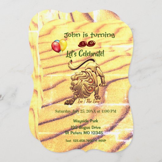 Geboortedag Leo (23 juli - 22 aug.) Partij Kaart (Voorkant / Achterkant)