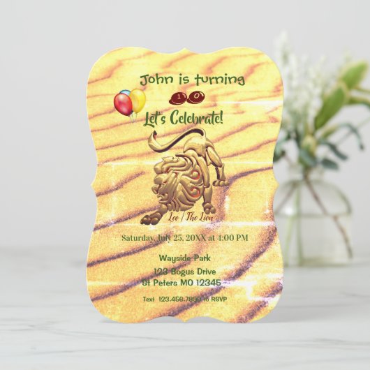 Geboortedag Leo (23 juli - 22 aug.) Partij Kaart (Staand voorkant)