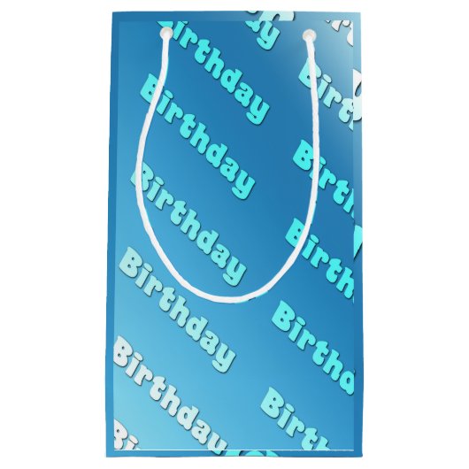 Geboortedag (lichtblauw) klein cadeauzakje (Voorkant)