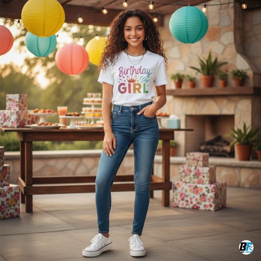 Geboortedag Meisje Wit Elegant T-shirt