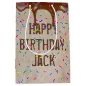 Geboortedag met de naam Drijvende chocolade-ijsvor Medium Cadeauzakje (Voorkant)