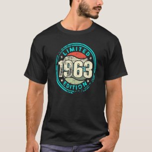 Geboortedag met en geboren in Vintage 1963 T-shirt