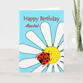 Geboortedag met Ladybug en Daisy Custom Front Kaart