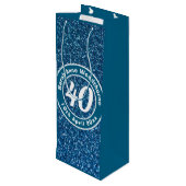 Geboortedag met naam, leeftijd en datum wijnfles wijn cadeautas (Achterkant Gekanteld)