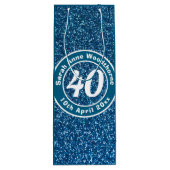 Geboortedag met naam, leeftijd en datum wijnfles wijn cadeautas (Achterkant)