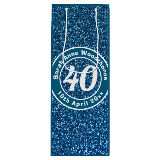 Geboortedag met naam, leeftijd en datum wijnfles wijn cadeautas (Voorkant)