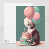 Geboortedag met Pet van partij Vast Wenskaart Bedankkaart (Voorkant / Achterkant)