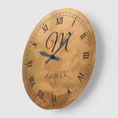 geboortedag monogram koper metaal grote klok (Hoek)