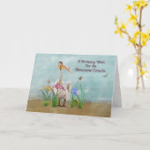 Geboortedag, neef, Pelican, bloemen Kaart (Gele Bloem)