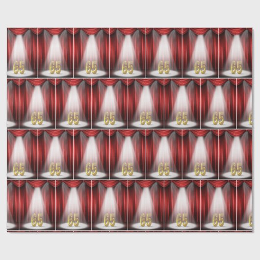 Geboortedag nummer 65 in Stage Spotlight Cadeaupapier (Vlak)