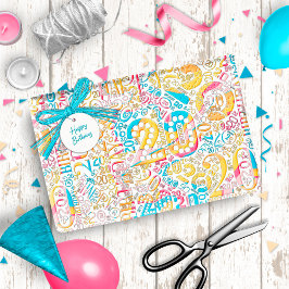 Geboortedag nummer Word Cloud 20 B ID270 Cadeaupapier