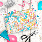 Geboortedag nummer Word Cloud 20 B ID270 Cadeaupapier