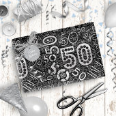 Geboortedag nummer Word Cloud 50 D ID270 Cadeaupapier