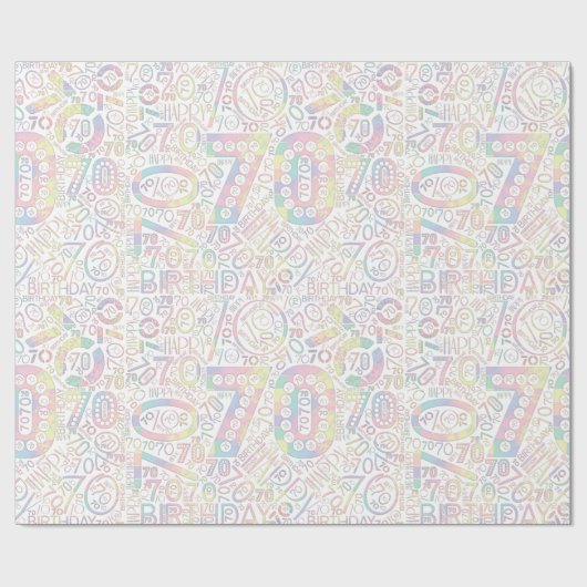 Geboortedag nummer Word Cloud 70 A ID270 Cadeaupapier (Vlak)