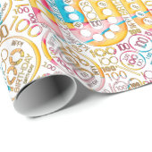 Geboortedag nummer Word Cloud One Hundred B ID270 Cadeaupapier (Rol Hoek)