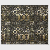 Geboortedag nummer Word Cloud One Hundred C ID270 Cadeaupapier (Vlak)