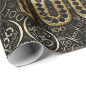 Geboortedag nummer Word Cloud One Hundred C ID270 Cadeaupapier (Rol Hoek)