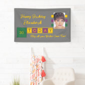 Geboortedag om het even welke leeftijd voeg fotona spandoek (Insitu)