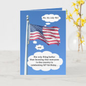 Geboortedag op 4 juli kaart (Gele Bloem)