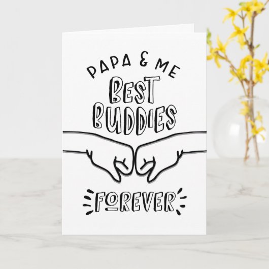 Geboortedag - Papa & mij, Beste Boeddies voor alti Kaart (Gele Bloem)