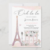 Geboortedag: Parisian Cafe Tea Kaart (Voorkant)