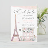 Geboortedag: Parisian Cafe Tea Kaart (Staand voorkant)