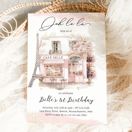 Geboortedag: Parisian Cafe Tea Kaart