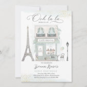 Geboortedag: Parisian Cafe Tea Kaart (Voorkant)