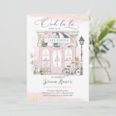 Geboortedag: Parisian Cafe Tea Kaart (Staand voorkant)