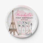 Geboortedag: Parisian Cafe Tea Papieren Bordje (Voorkant)