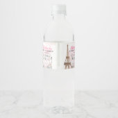 Geboortedag: Parisian Cafe Tea Waterfles Etiket (Achterkant)