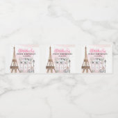 Geboortedag: Parisian Cafe Tea Waterfles Etiket (Enkel label)