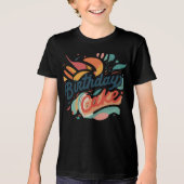 Geboortedag taart jeugd Tri-Blend shirt (Voorkant)