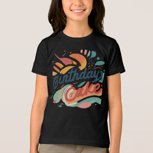 Geboortedag taart jeugd Tri-Blend shirt (Voorkant)