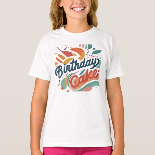 Geboortedag taart meisjes t-shirt (Voorkant)