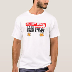 Geboortedag, teken Mijn en pak een Beer Guest Book T-shirt