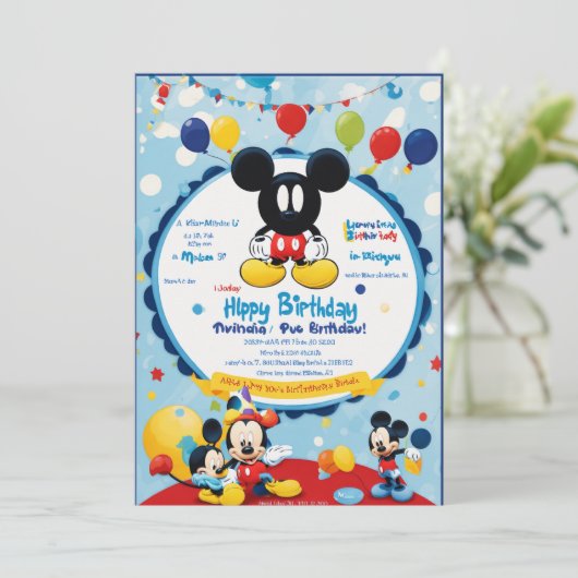 geboortedag uitnodigingskaarten kaart (Staand voorkant)