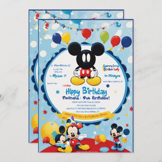 geboortedag uitnodigingskaarten kaart (Voorkant / Achterkant)