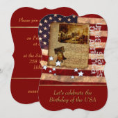 Geboortedag van de uitnodiging van de Verenigde St (Voorkant / Achterkant)